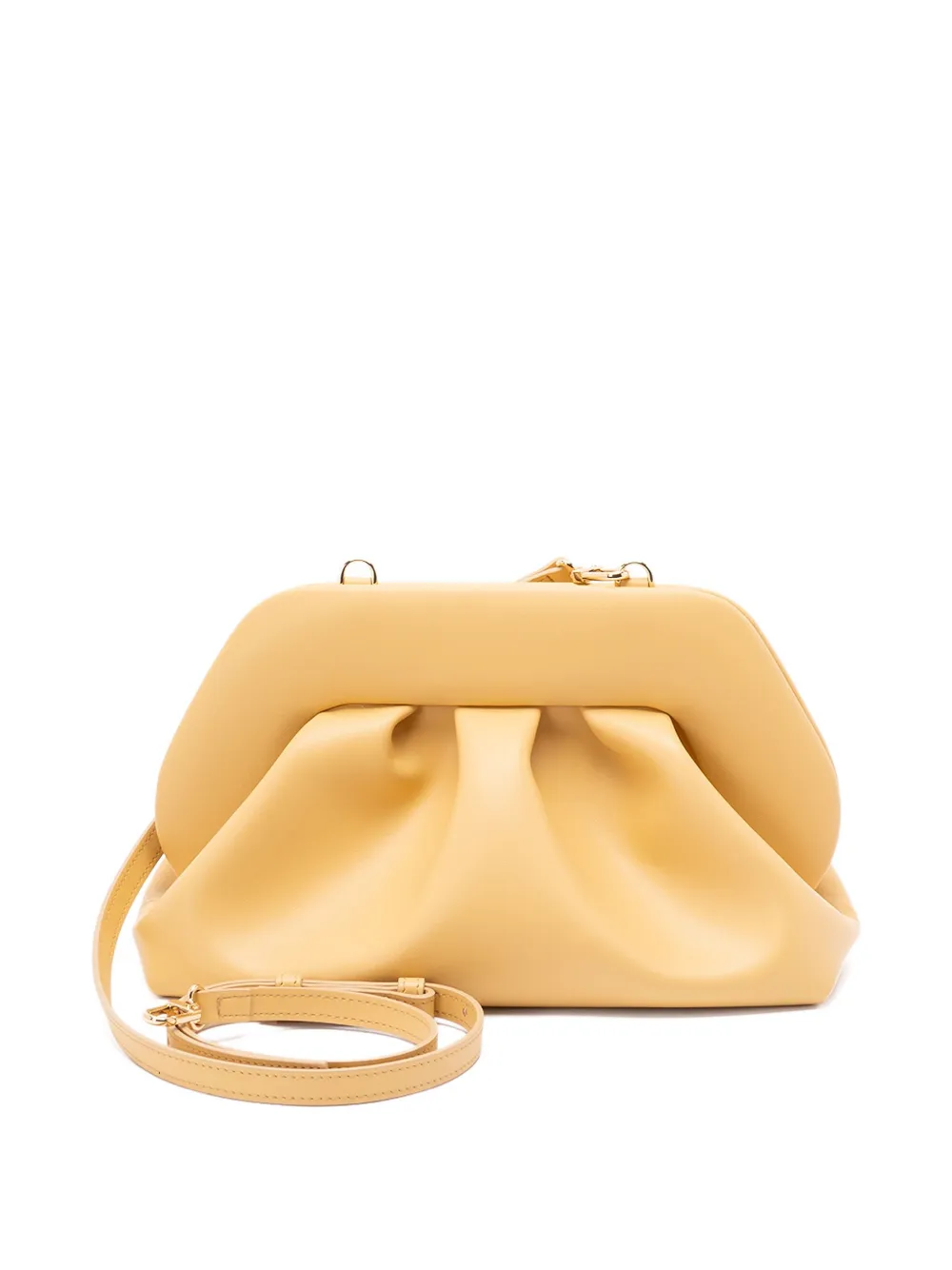 Themoirè Tia gathered clutch bag Geel