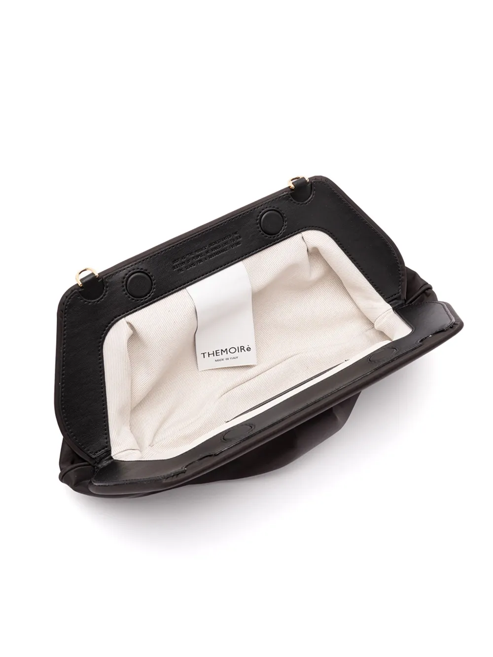 Themoirè Emera gathered clutch bag Zwart