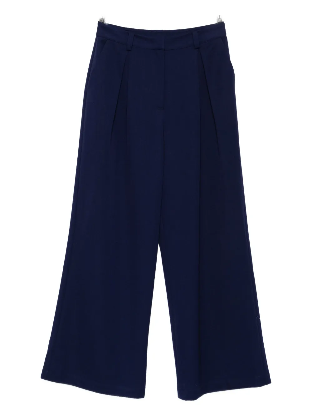 Patrizia Pepe Pleated Wide-leg Trousers In Blue