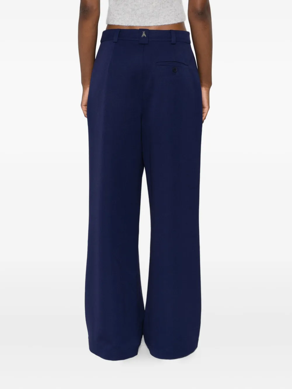 Patrizia Pepe Pleated Wide-leg Trousers In Blue