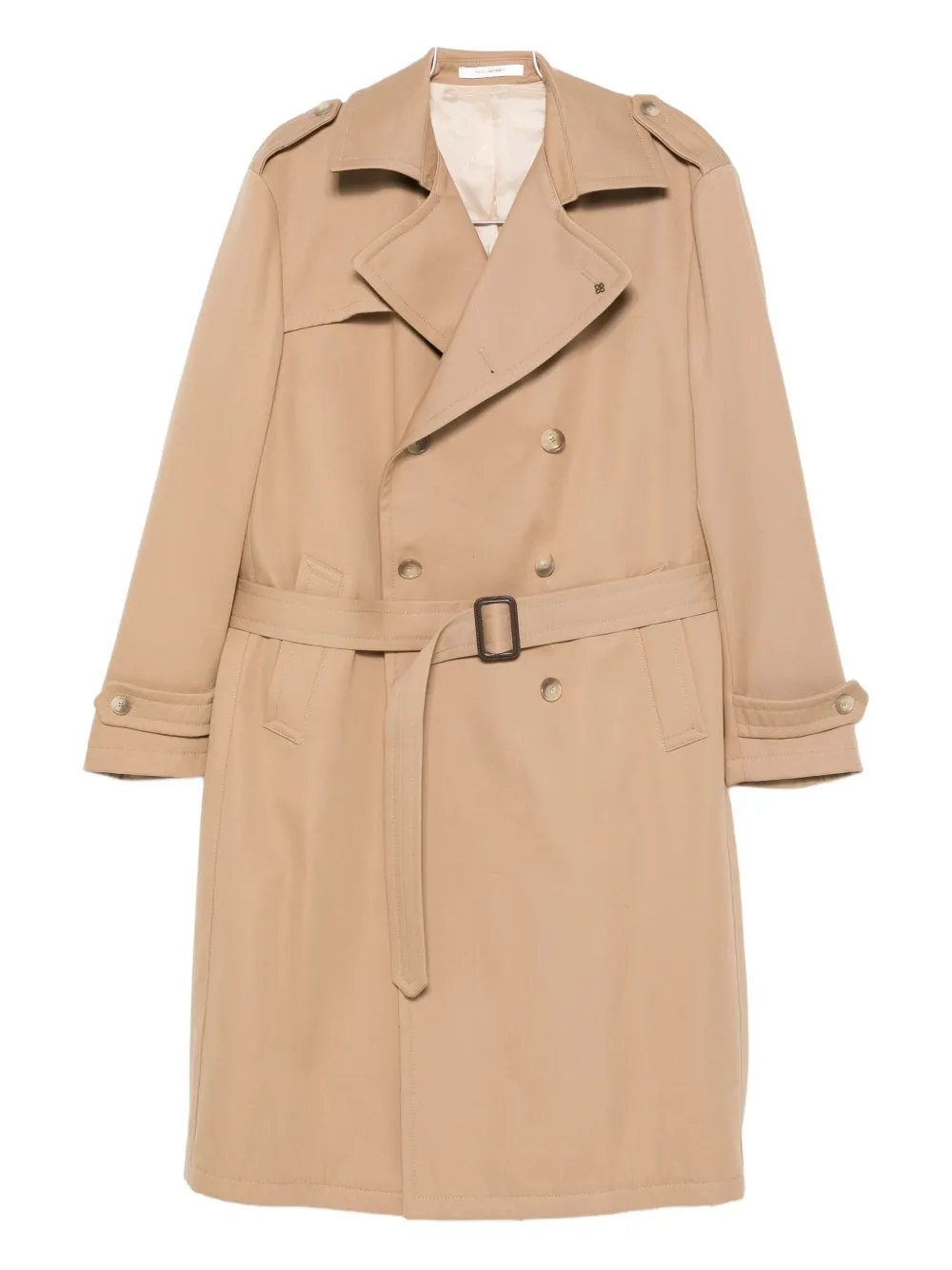 Tagliatore Double-breasted Belted Trench Coat In Neutral