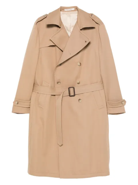 Tagliatore double-breasted belted trench coat