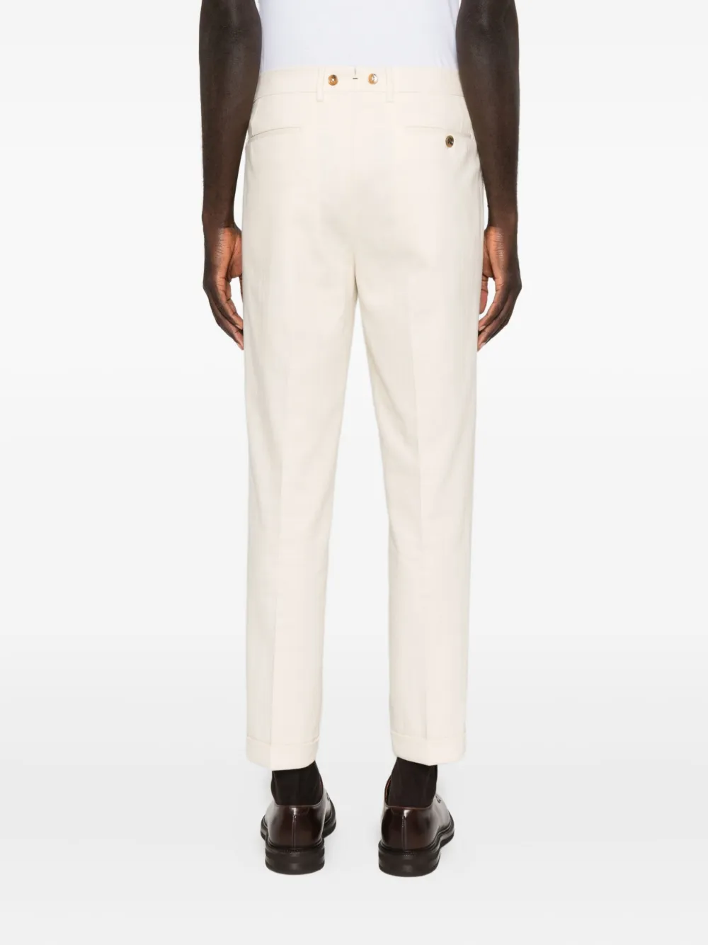 Berwich Barber broek met geplooide voorkant Beige