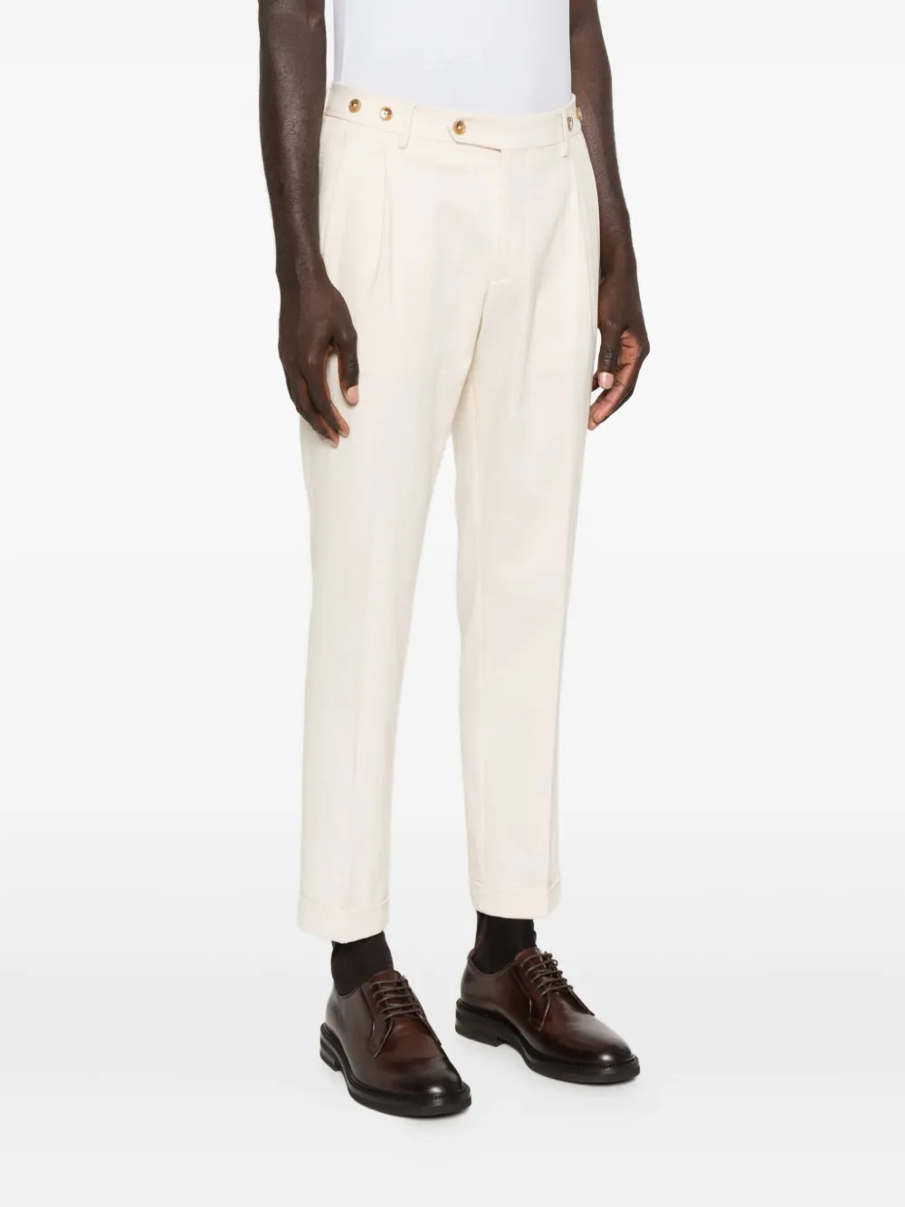 Berwich Barber broek met geplooide voorkant Beige