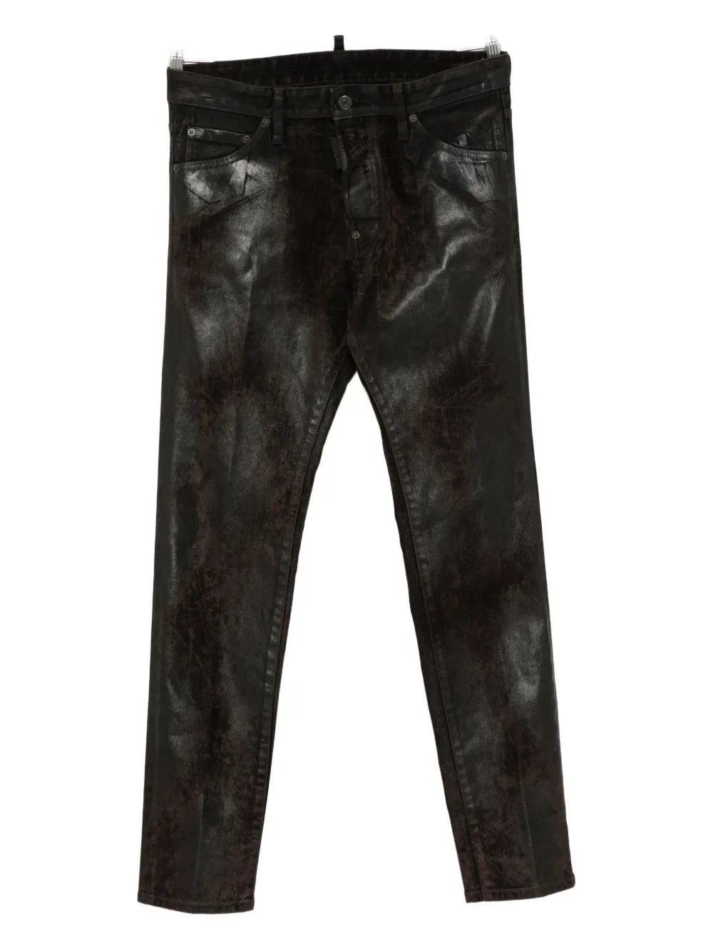 Dsquared2 Metallic-effect Trousers In Black