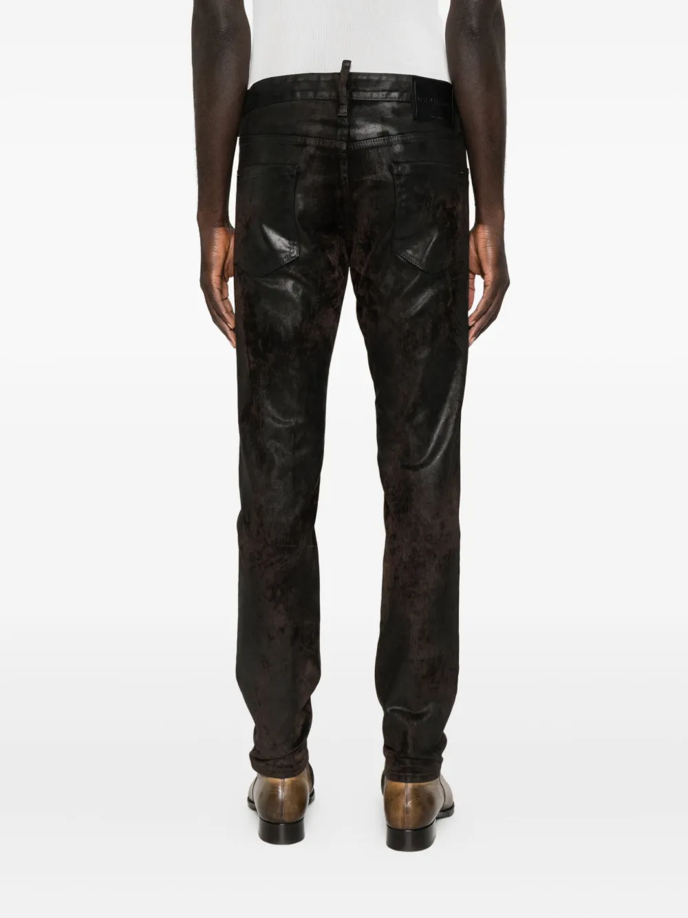 Dsquared2 Metallic-effect Trousers In Black
