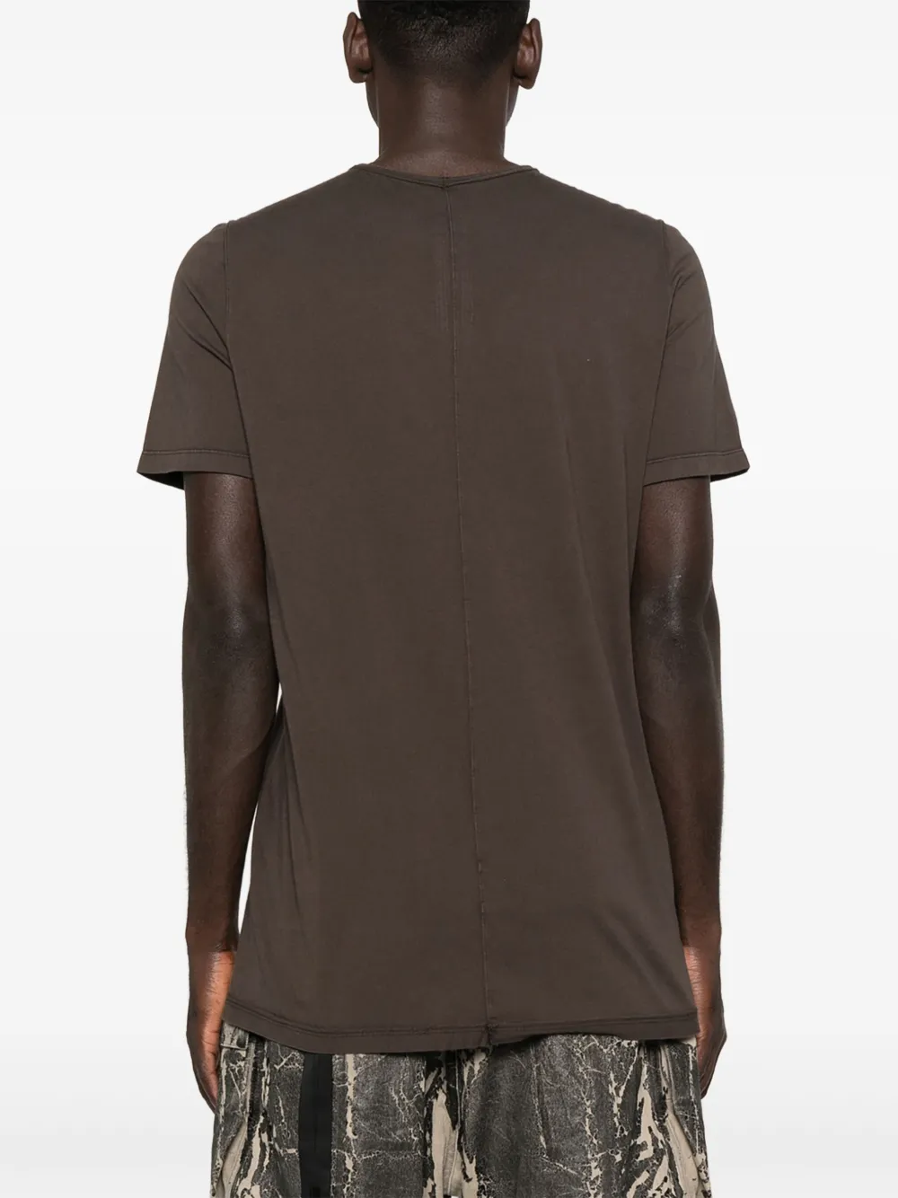 Rick Owens Drkshdw Short-sleeve Trailing-detail T-shirt In Brown