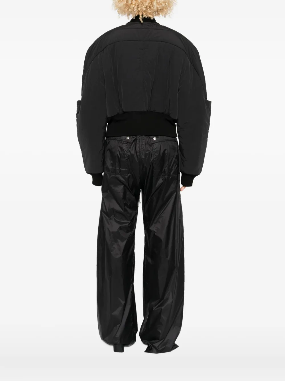 Rick Owens Cropped Bomber Jacket In Black