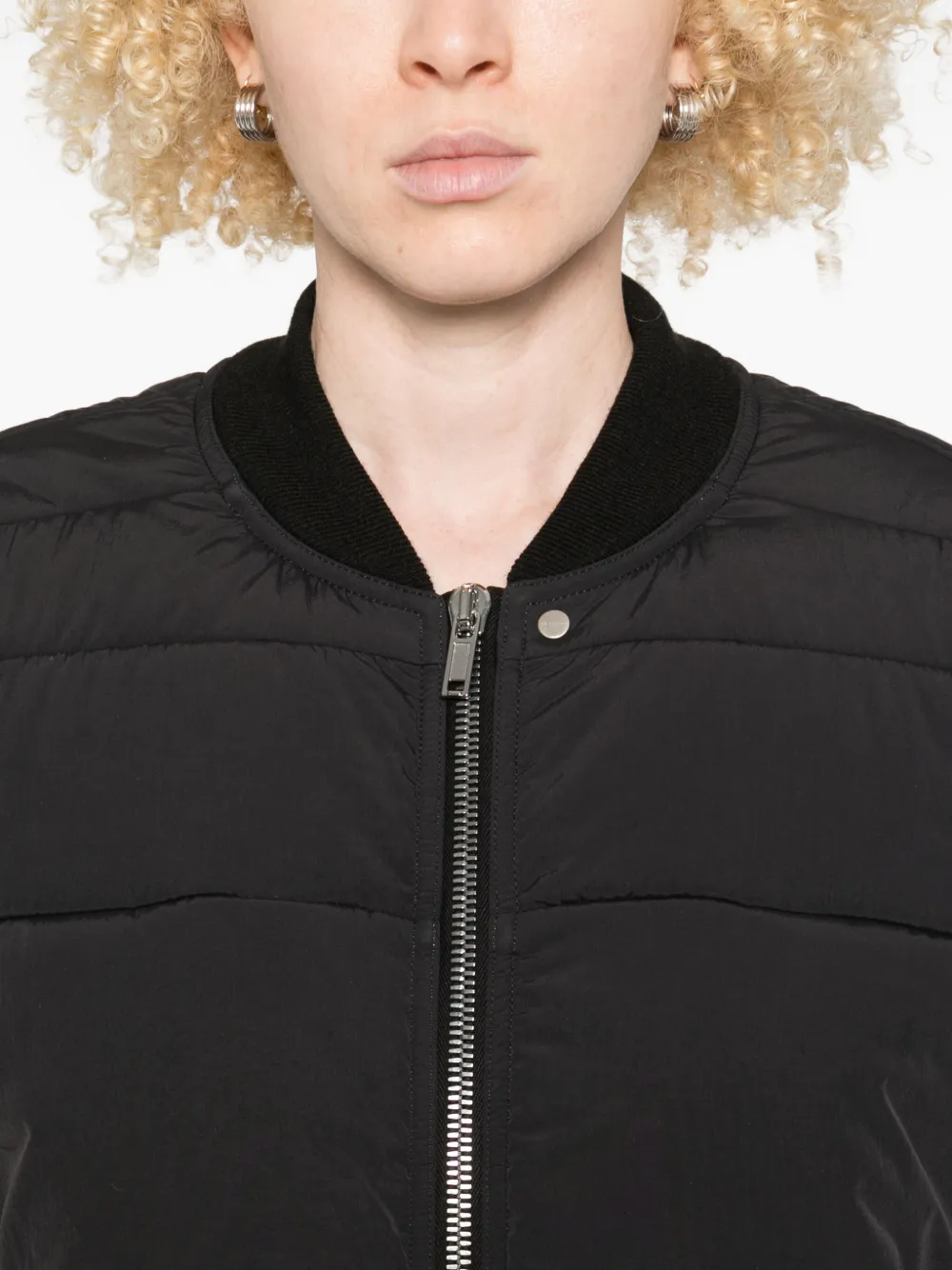 Rick Owens Cropped Bomber Jacket In Black