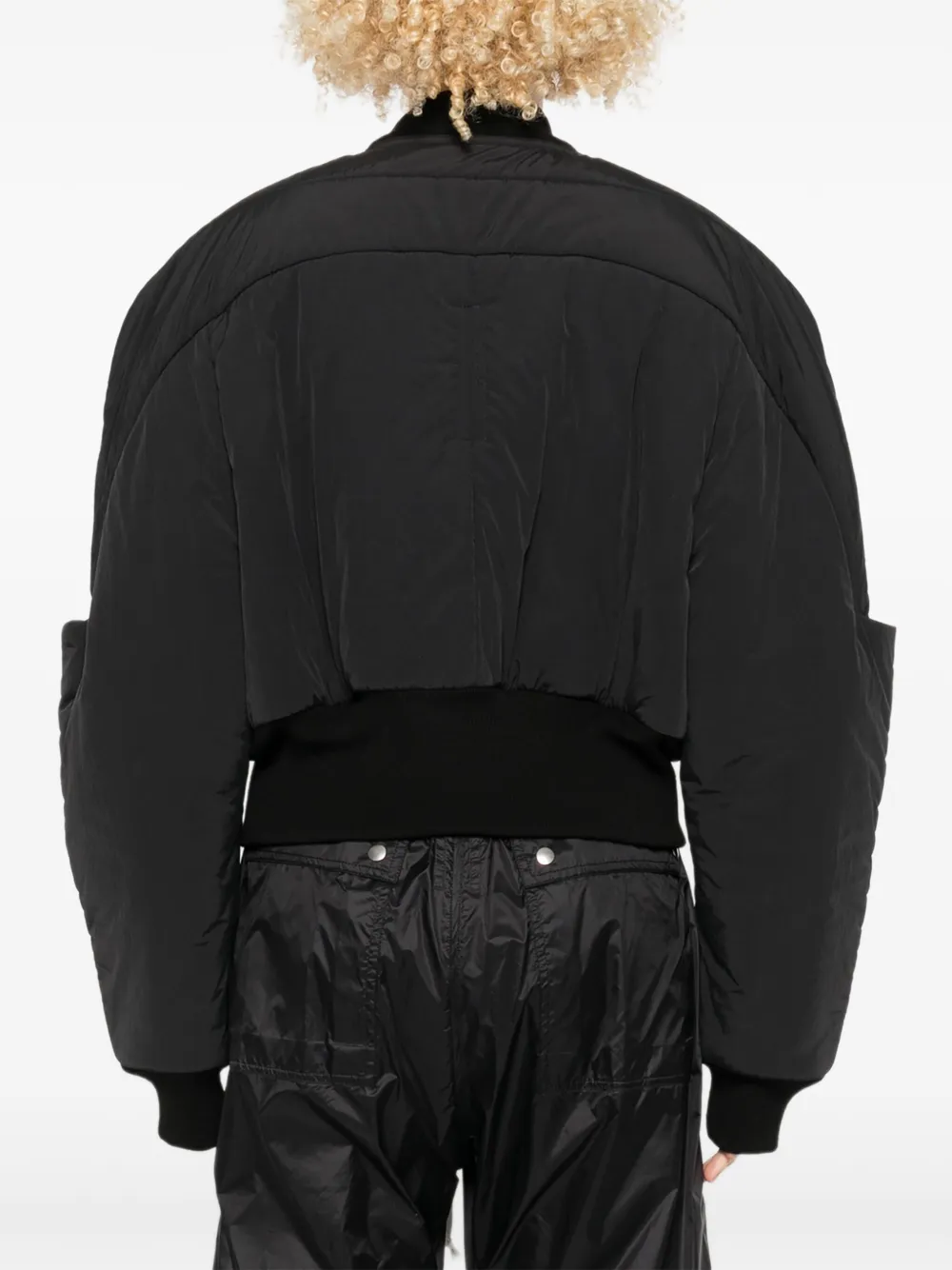 Rick Owens Cropped bomberjack Zwart