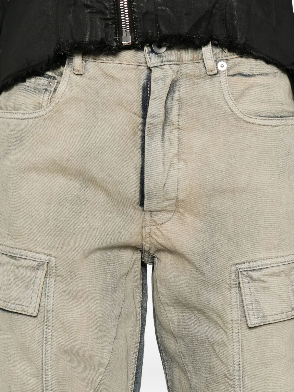 Rick Owens Drkshdw Utility Straight Leg Cargo Denim Trousers In Multi
