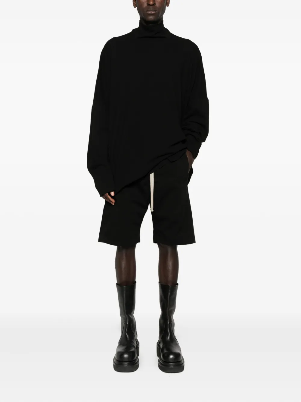 Rick Owens DRKSHDW tie-fastening long-sleeve T-shirt - Zwart