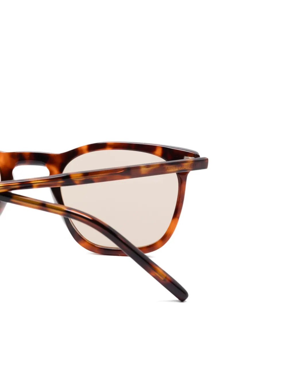 Saint Laurent Eyewear Zonnebril met schilpadschild design Bruin