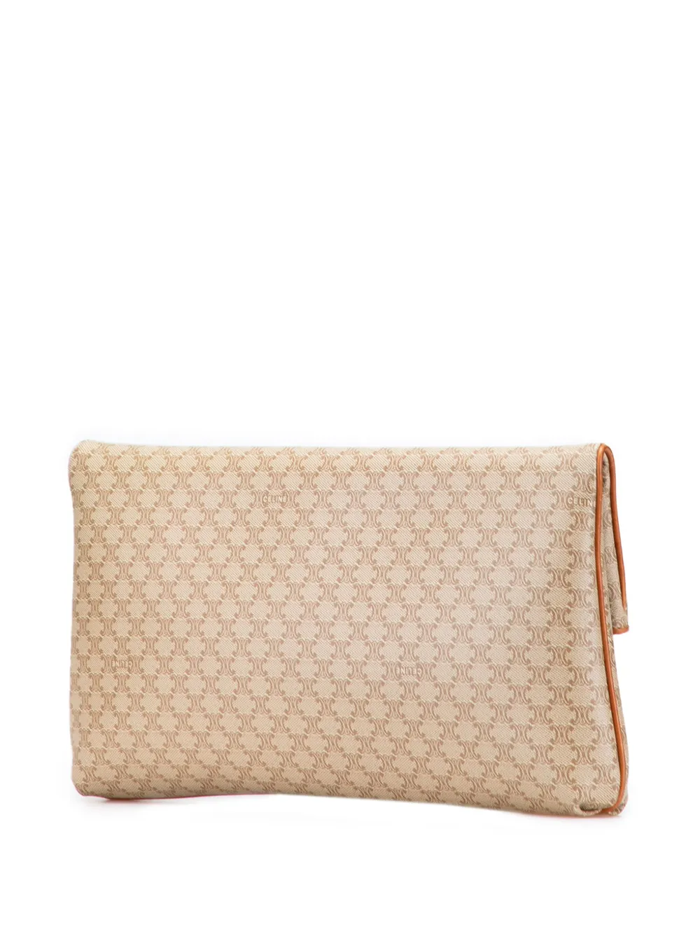 Pre-owned Celine 1990 Macadam Coated Canvas Clutch Bag In Brown