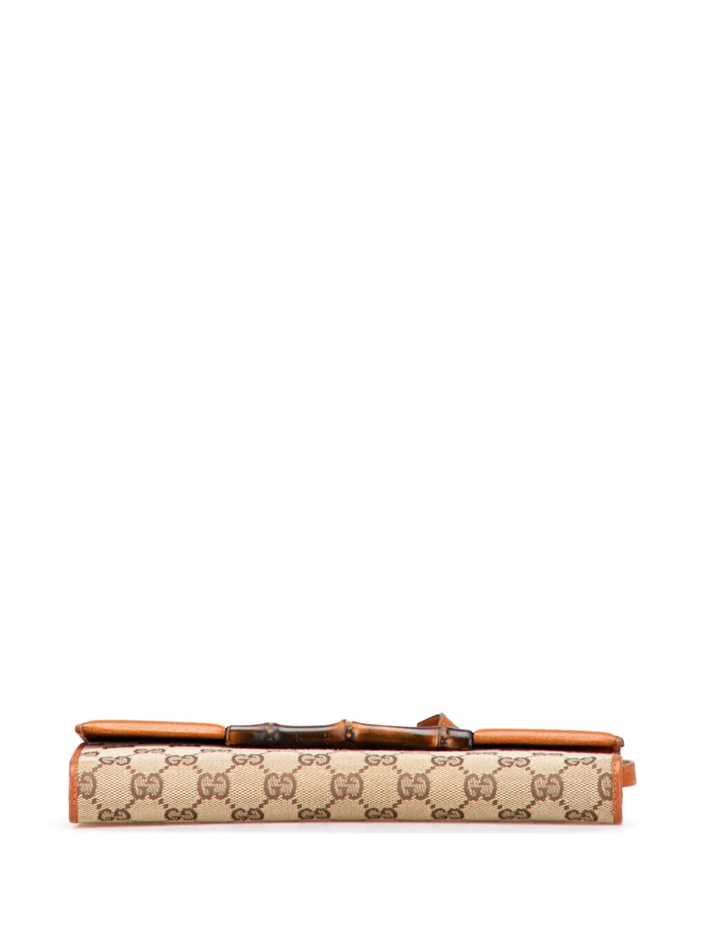 Pre-owned Gucci 2000-2015 Gg Canvas Bamboo Bar Crossbody Bag In Brown
