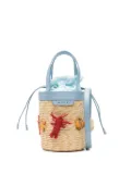 Aquazzura mini Marea sea-life straw bucket bag - Neutrals