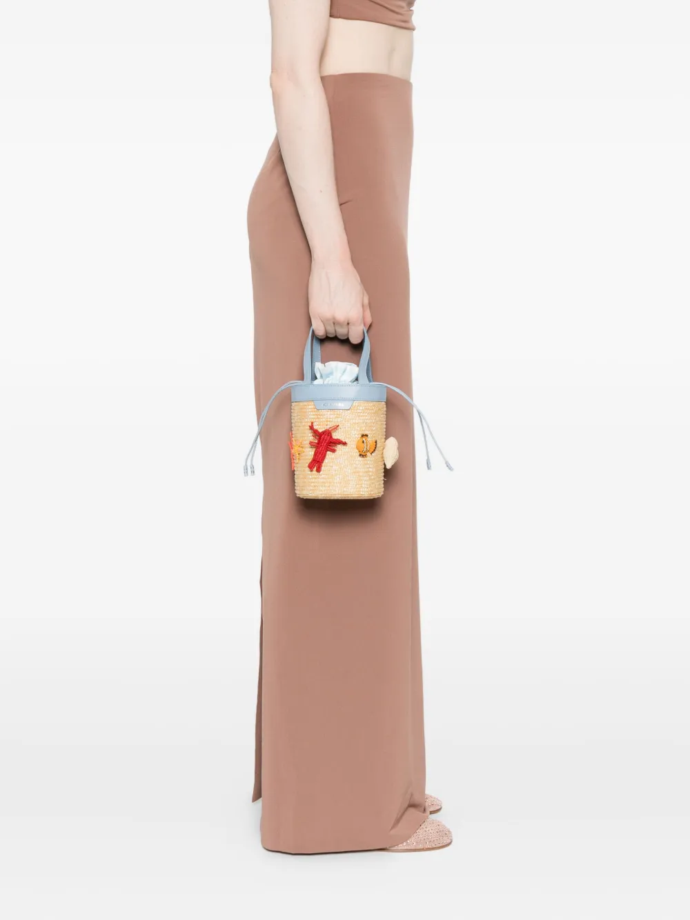 Aquazzura mini Marea sea-life straw bucket bag | Bucket Bags | Image 2