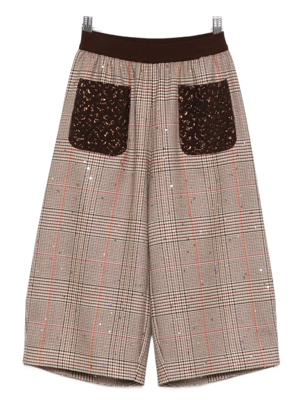 Mi Mi Sol Check-pattern Trousers In Neutral