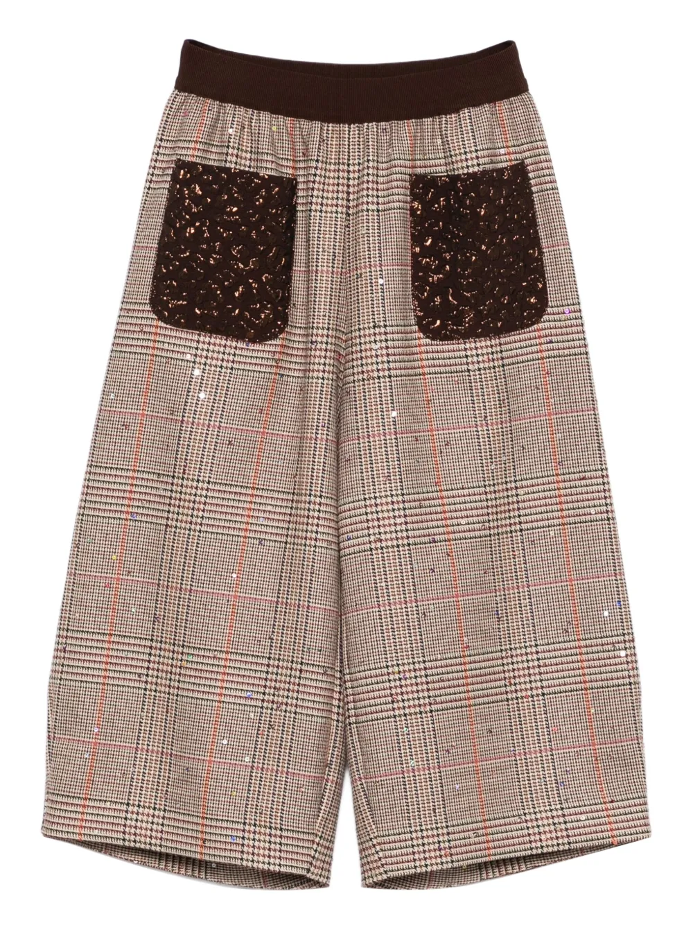 Mi Mi Sol check-pattern trousers | Brown | Image 1