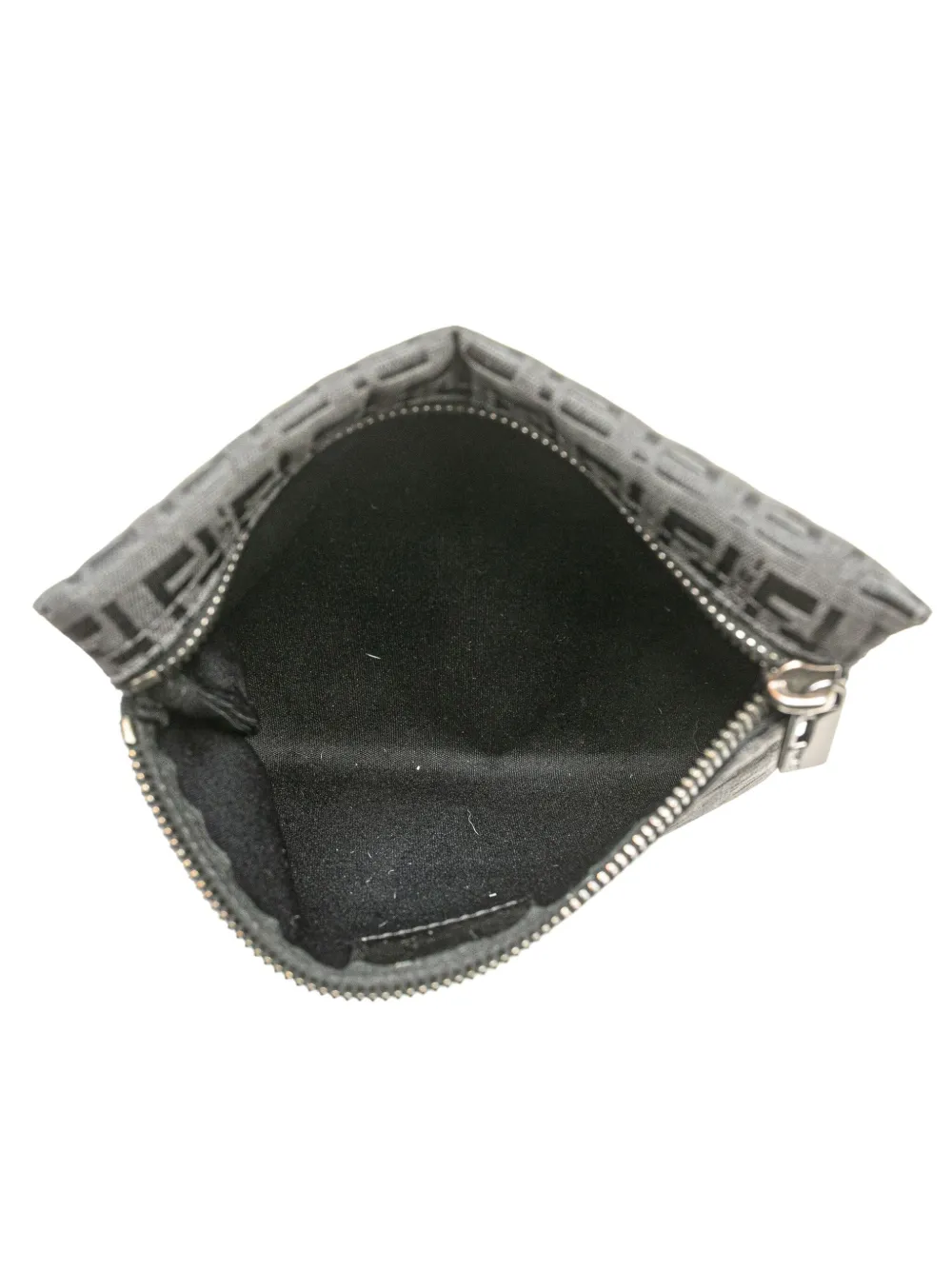 Pre-owned Fendi 2000-2010 Zucchino Canvas Pouch In Black