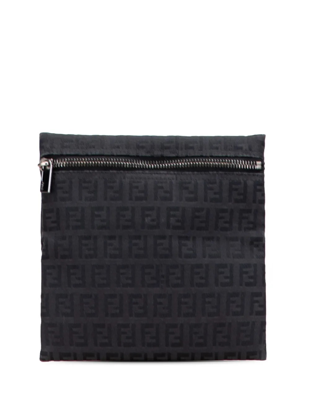 Pre-owned Fendi 2000-2010 Zucchino Canvas Pouch In Black