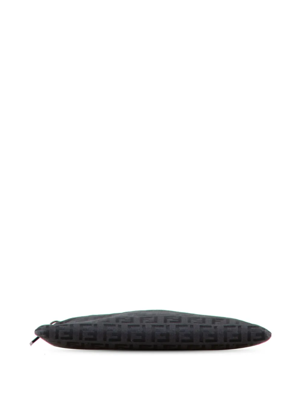 Pre-owned Fendi 2000-2010 Zucchino Canvas Pouch In Black