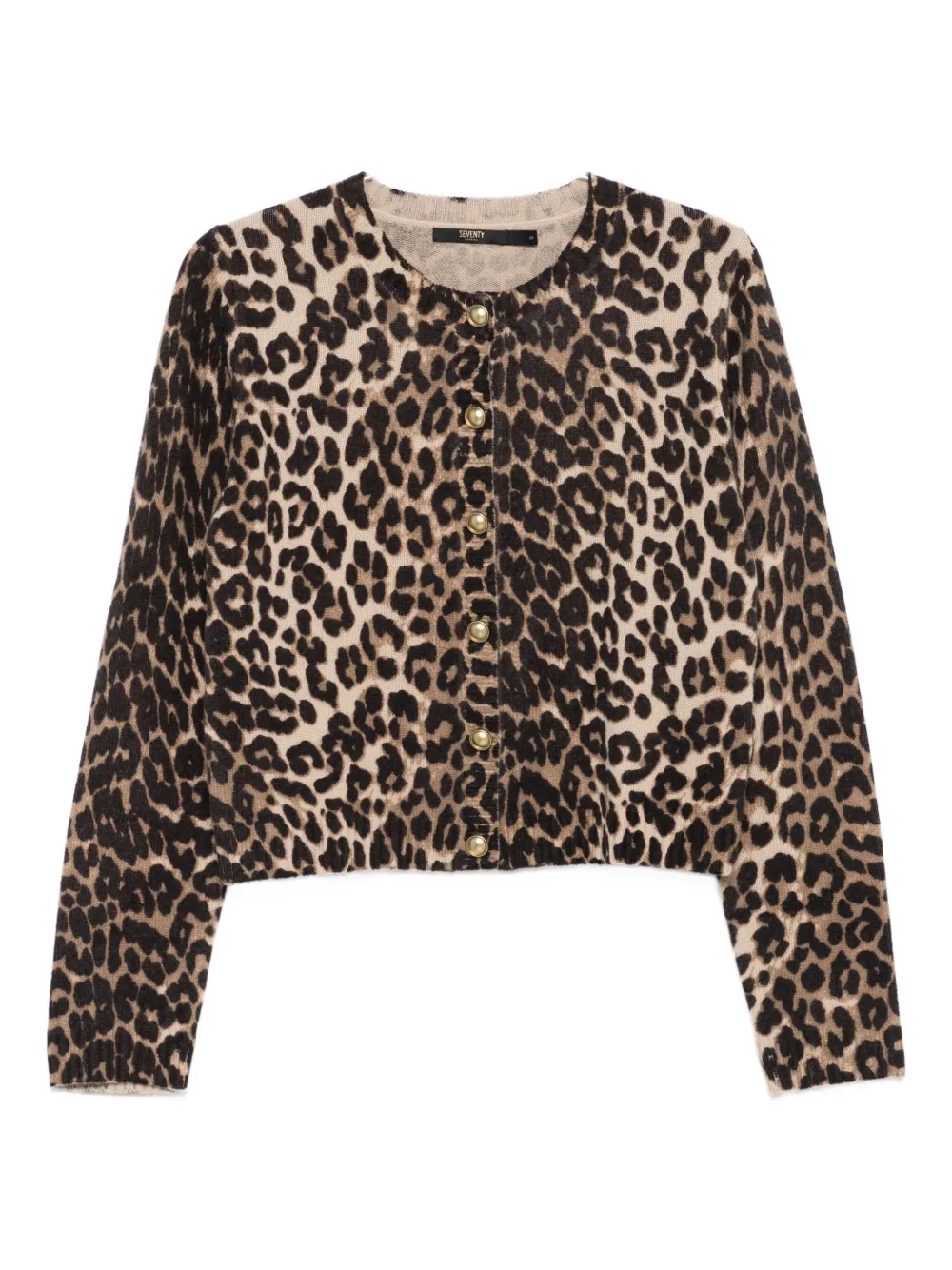 Seventy Leopard-print Button-up Cardigan In Brown