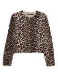 Seventy leopard-print button-up cardigan - Brown