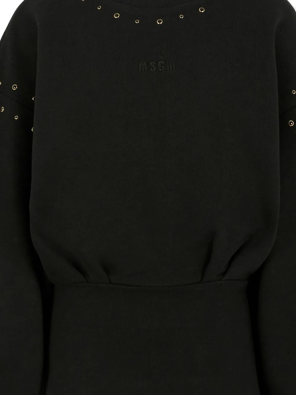 MSGM Kids Verfraaide katoenen jurk Zwart