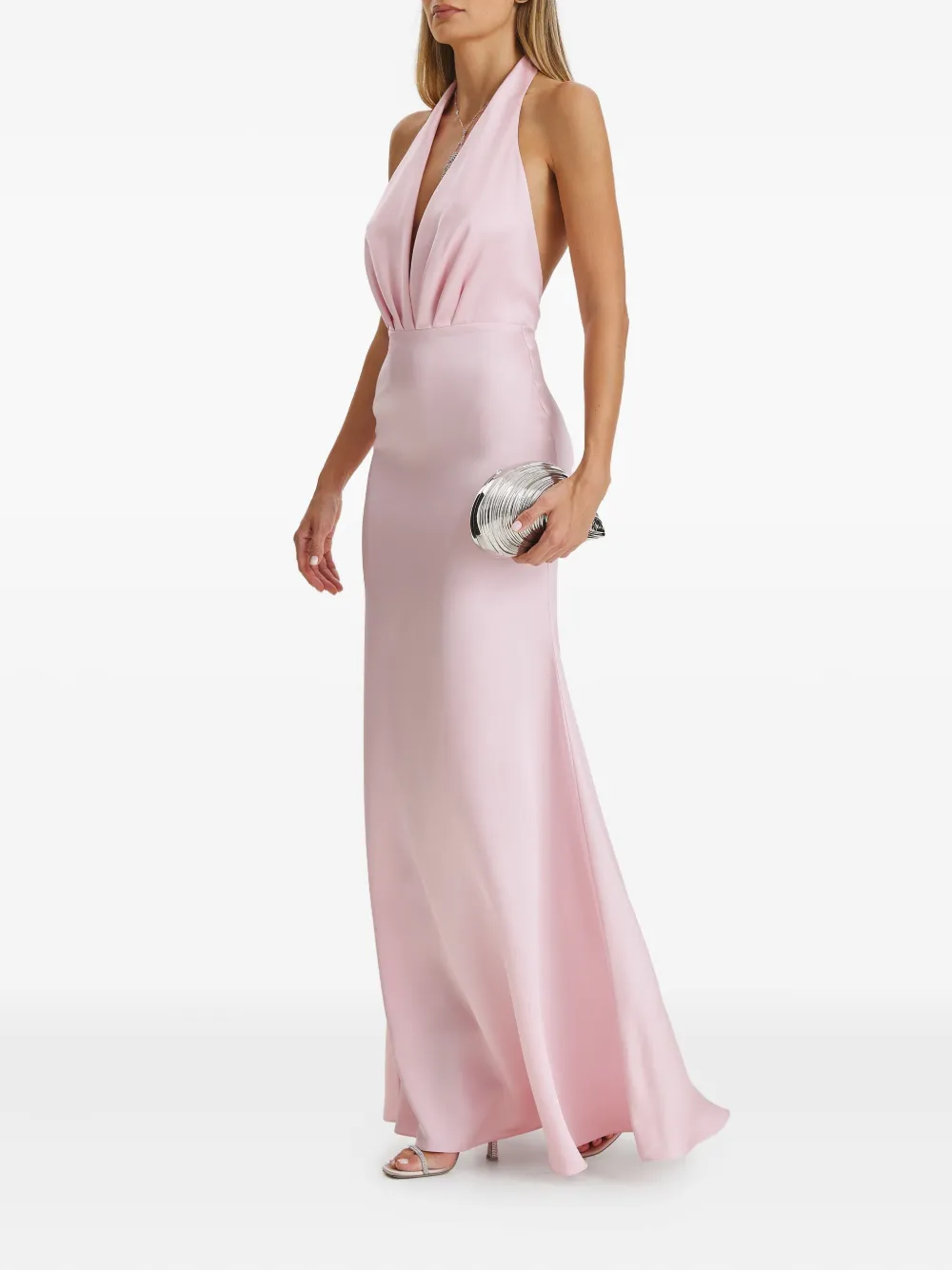 IL VOLO Belle gedrapeerde jurk met halternek Roze
