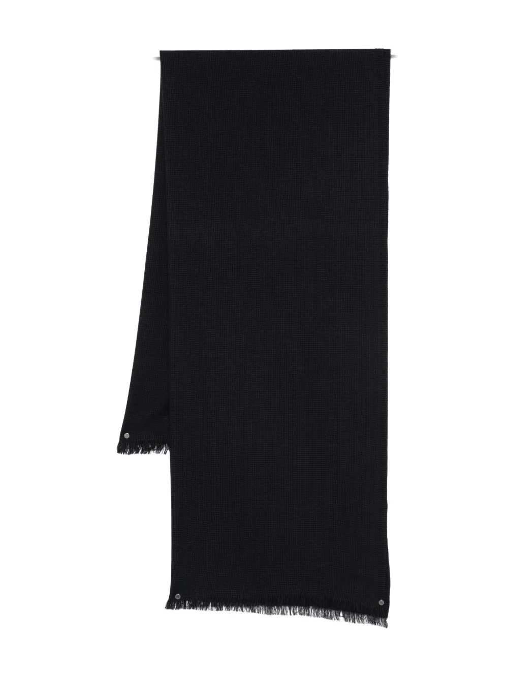 Tom Ford Houndstooth-pattern Fringed Scarf In Black