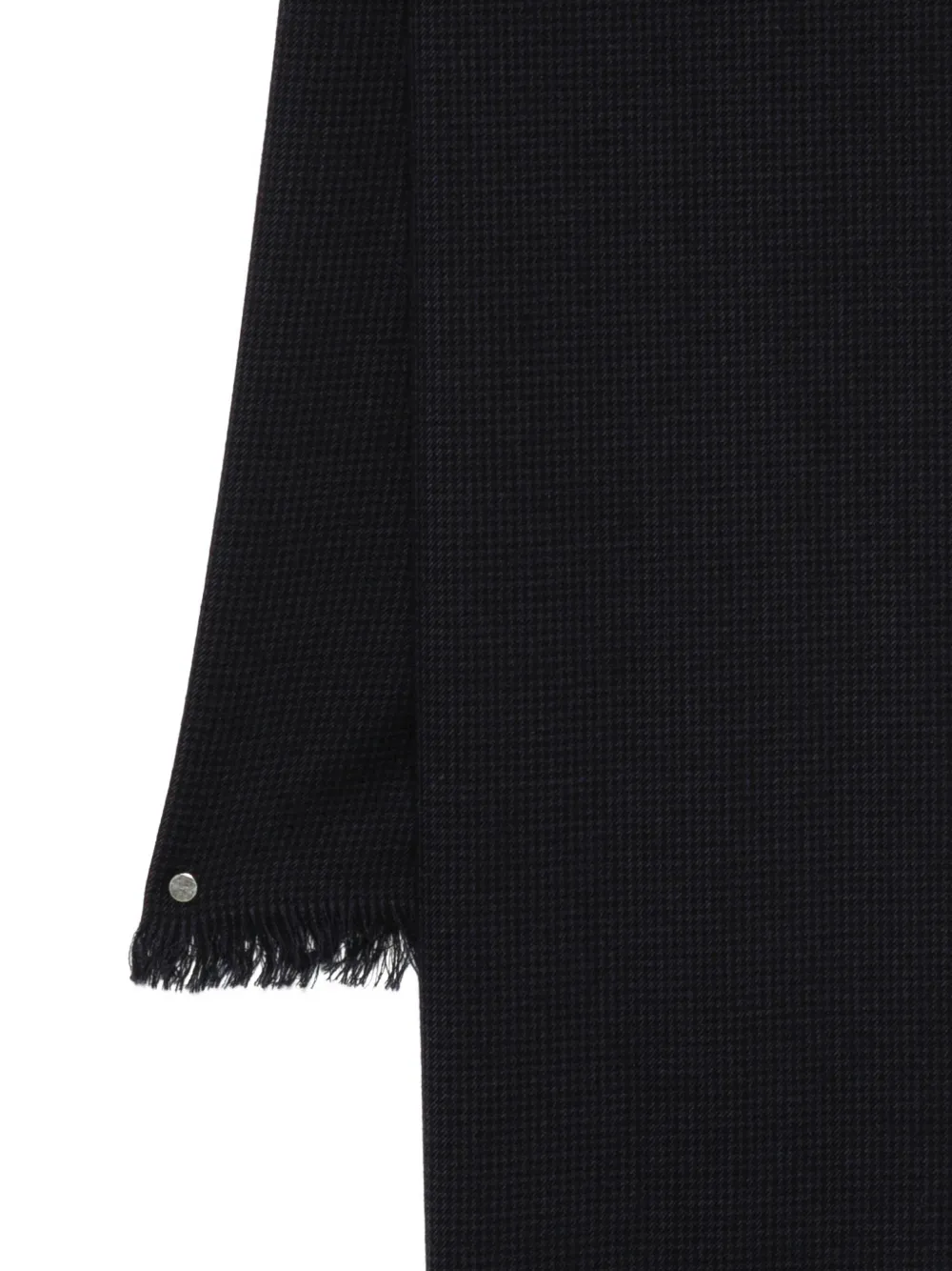 Tom Ford Houndstooth-pattern Fringed Scarf In Black