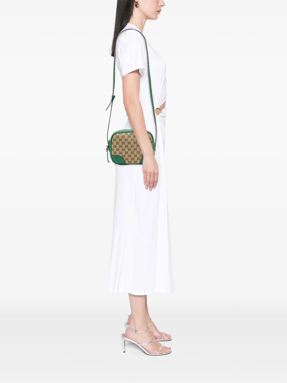 Pre-owned Gucci 2016-2025 Gg Canvas Bree Crossbody Bag In Brown