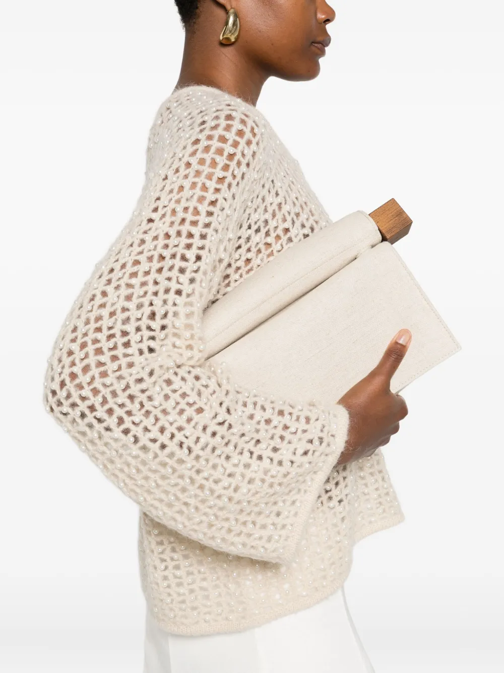 By Malene Birger Amil Embellished Sweater In Neutral