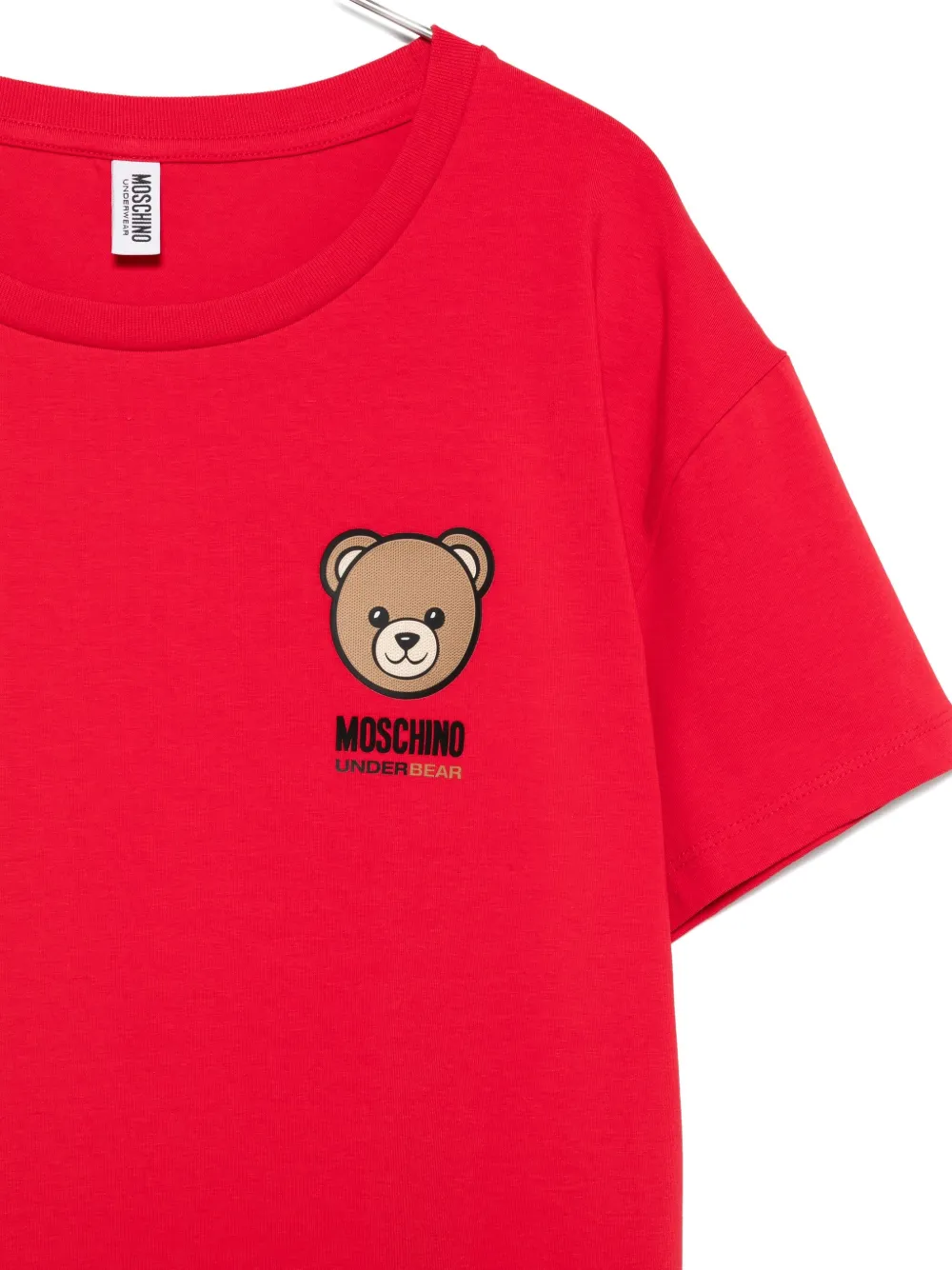 Moschino Teddy Bear-print Short-sleeves Top In Red
