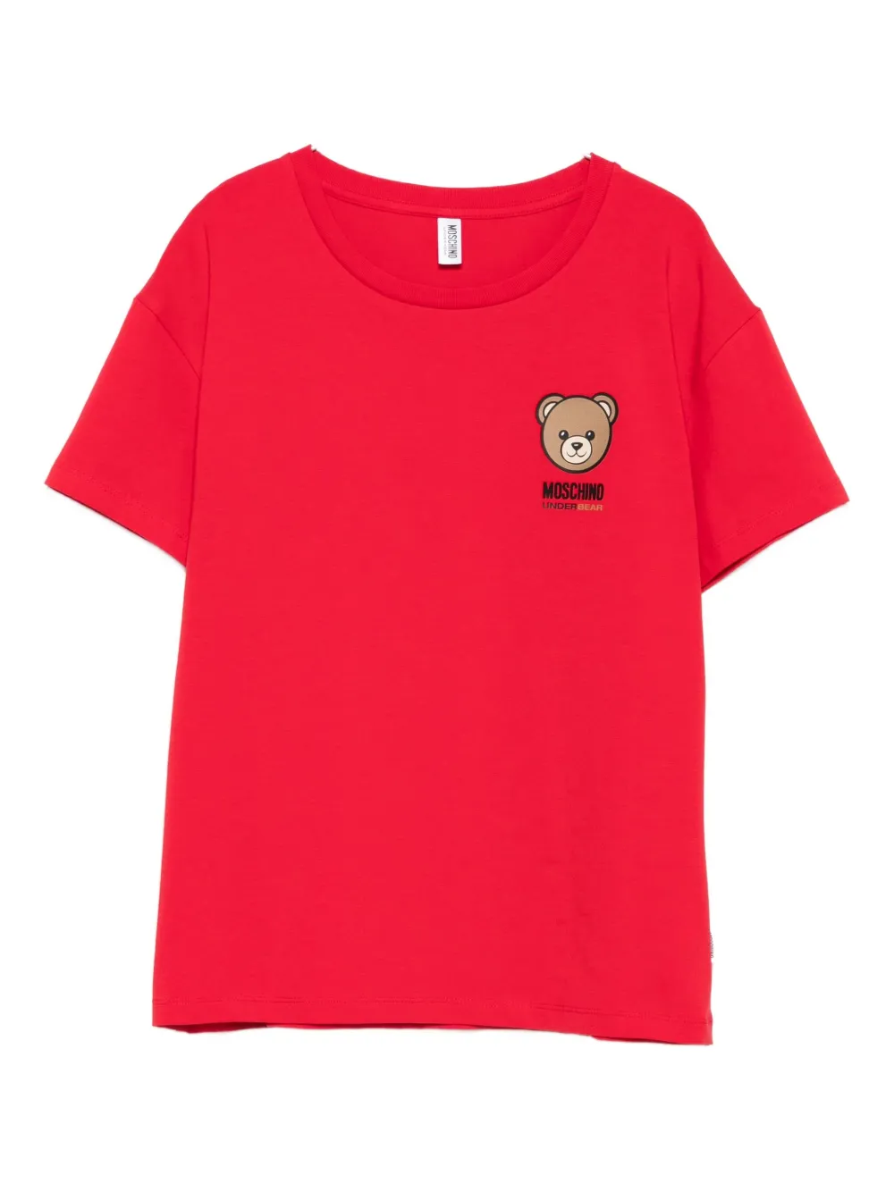 Moschino Teddy Bear-print Short-sleeves Top In Red