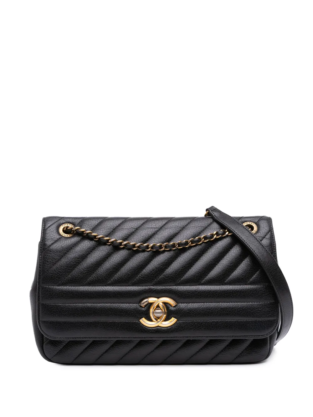 CHANEL Pre-Owned 2016-2017 ミディアム ダイアゴナル マトラッセ ゴートスキン フラップ ショルダーバッグ - CHANEL Pre-Owned 2016-2017 ミディアム ダイアゴナル マトラッセ ゴートスキン フラップ ショルダーバッグ -