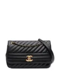 CHANEL Pre-Owned 2016-2017 Medium Diagonal Quilted Goatskin Flap shoulder bag - Black