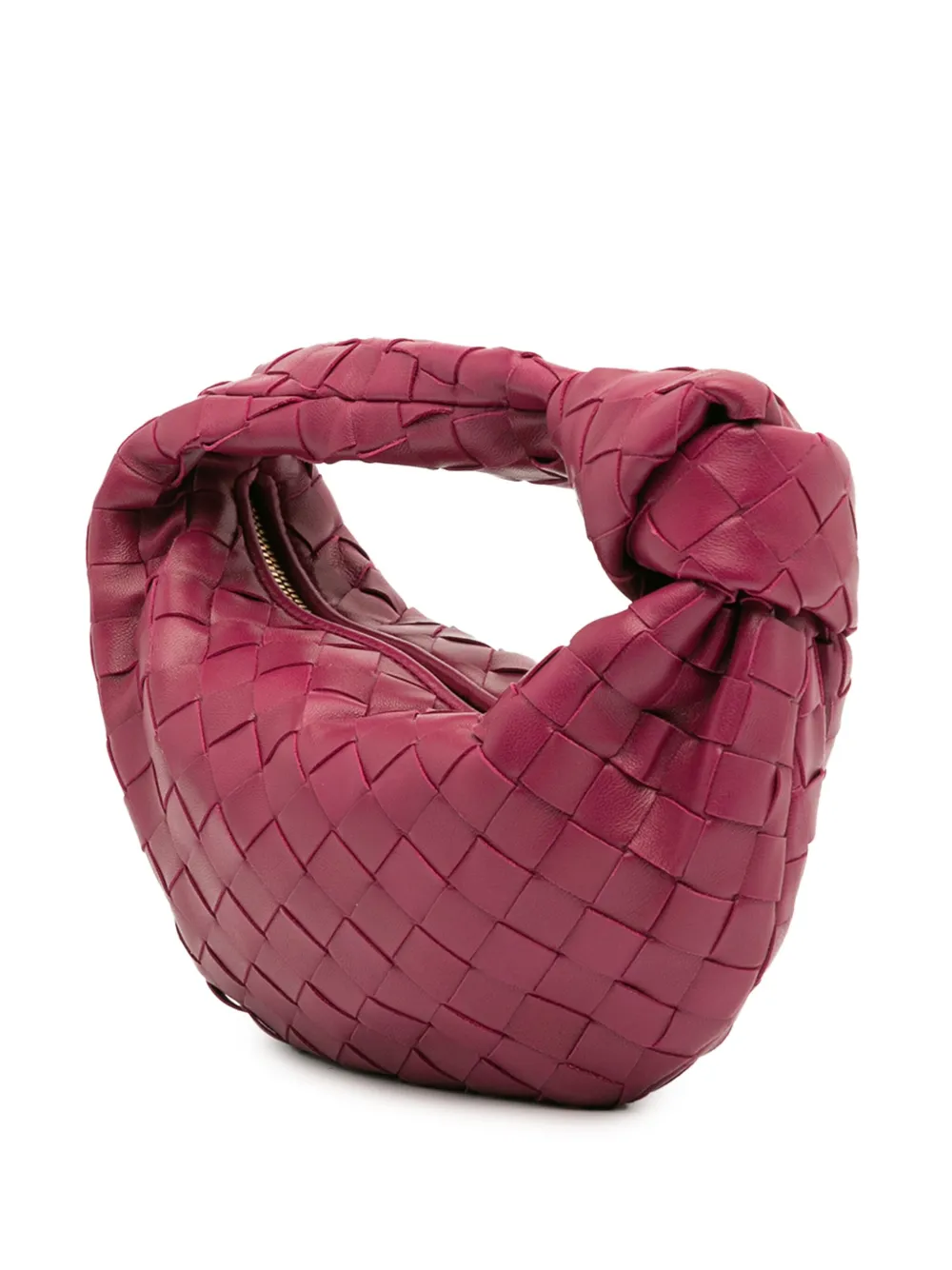 Pre-owned Bottega Veneta 2012-2025 Mini Nappa Intrecciato Jodie Hobo Bag In Pink