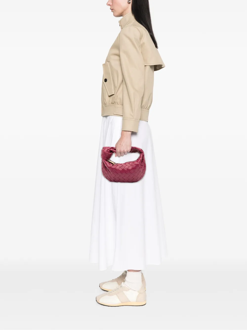 Pre-owned Bottega Veneta 2012-2025 Mini Nappa Intrecciato Jodie Hobo Bag In Pink