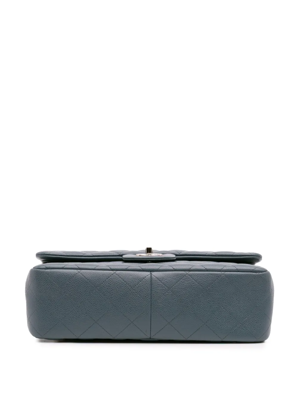 Pre-owned Chanel 2014 Jumbo Classic Caviar Double Flap Shoulder Bag In Blue