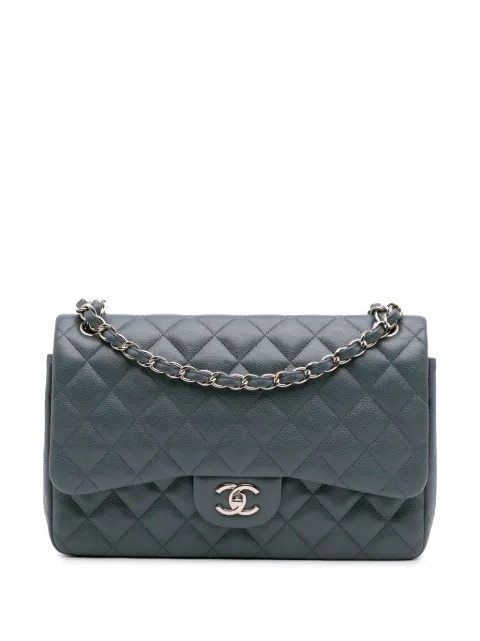 CHANEL Pre-Owned 2014 Jumbo Classic Caviar Double Flap shoulder bag