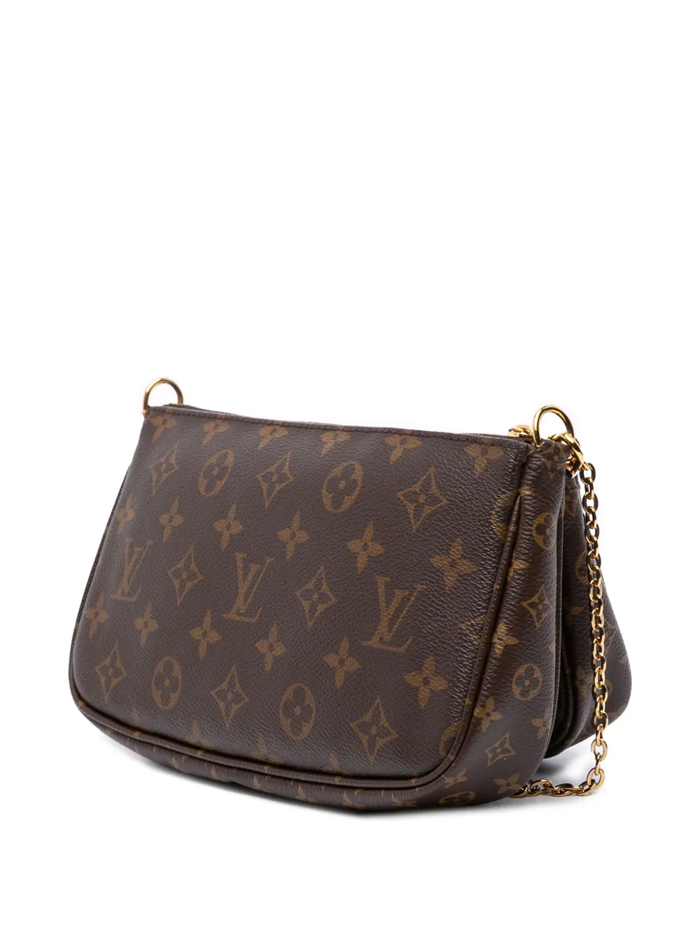 Pre-owned Louis Vuitton 2019-2025 Monogram Multi Pochette Accessoires Satchel In Brown