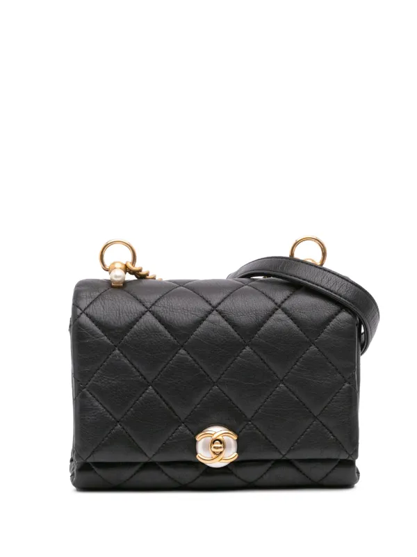 CHANEL Pre-Owned 2019 ミニ マトラッセ カーフスキン パール ココ 