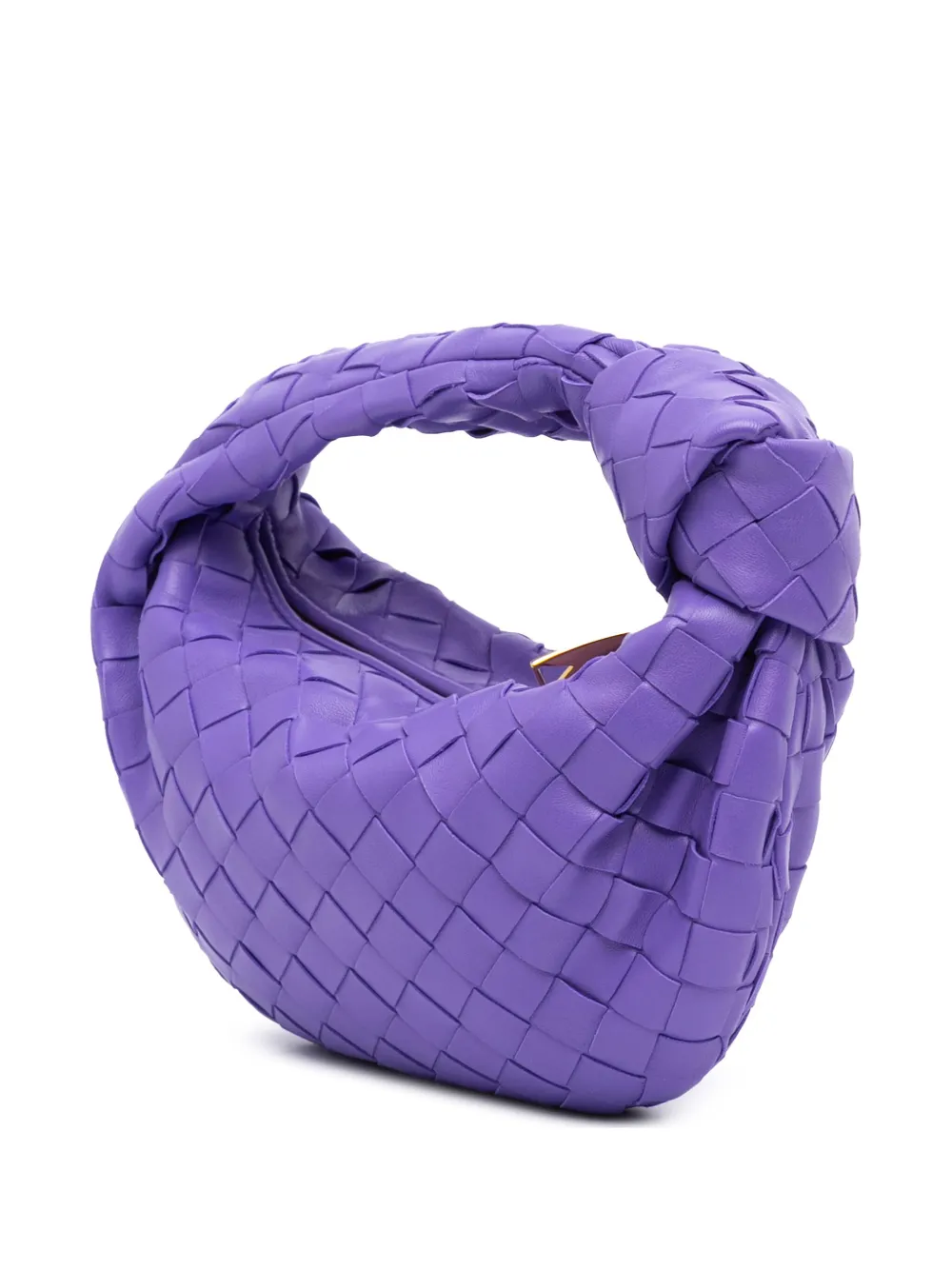 Pre-owned Bottega Veneta 2012-2025 Mini Nappa Intrecciato Jodie Hobo Bag In Purple