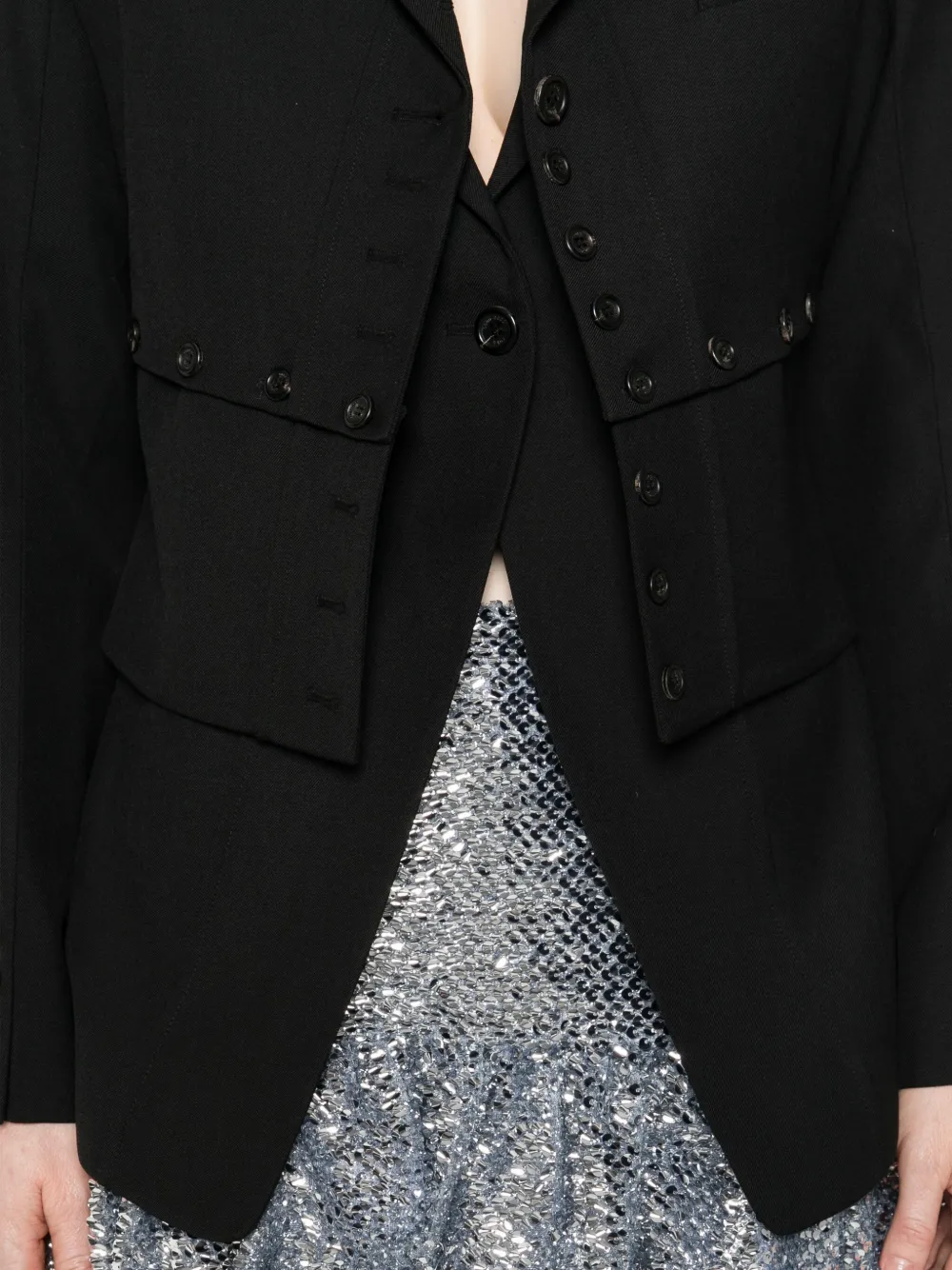 Rokh Button-fastening Blazer In Black