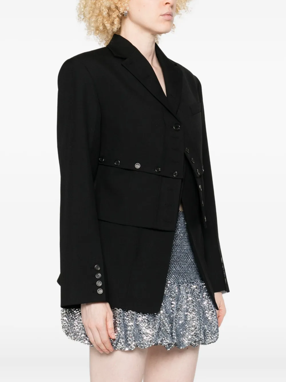 Rokh Button-fastening Blazer In Black
