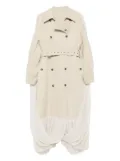 Rokh double-breasted ruffled coat - Neutrals