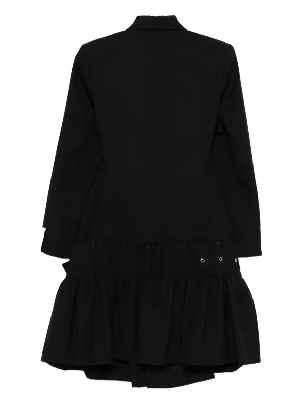 rokh / button detail leather coat Rokh button-detailed Ruffled