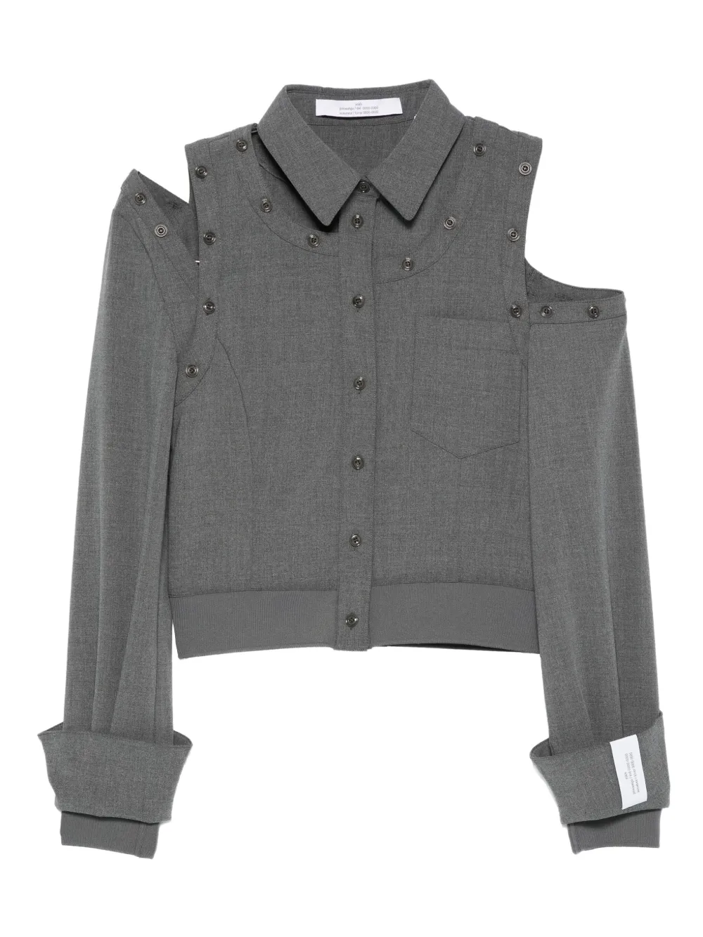 Rokh cut-out button-detail shirt | Grey | Image 1